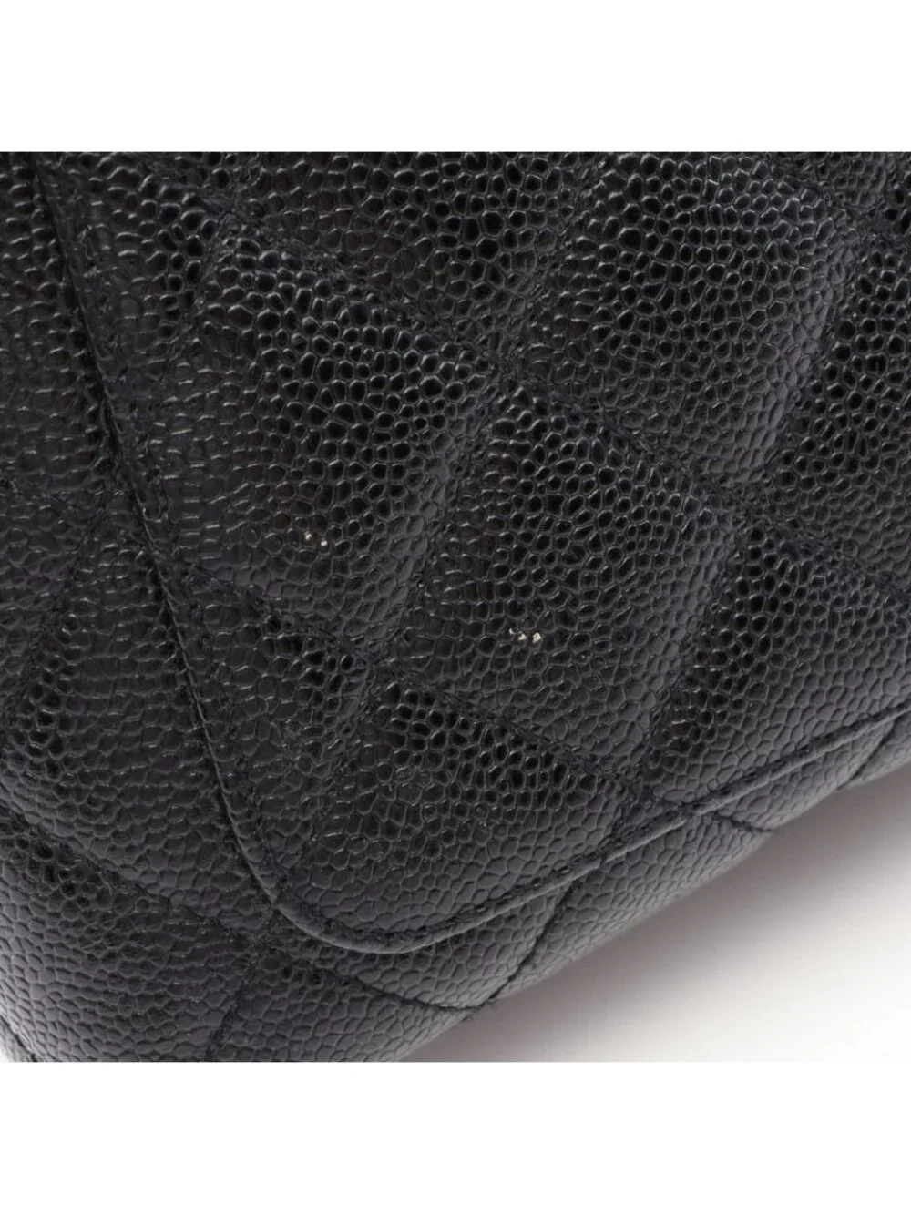 Chanel Handbag Quilted Black Caviar Leather